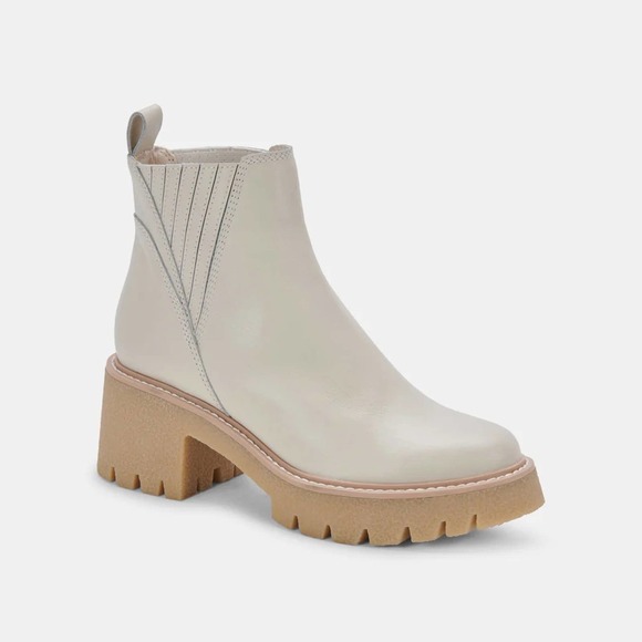 Dolce Vita Harte H2O Bootie in Ivory Leather Size 8